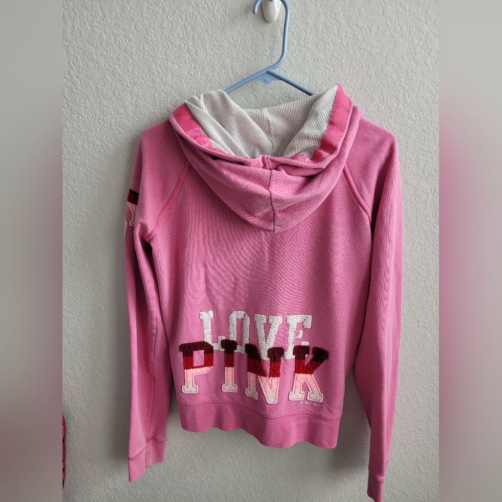 PINK Victora's Secret coordinating sweat suit in pink both pieces in size large